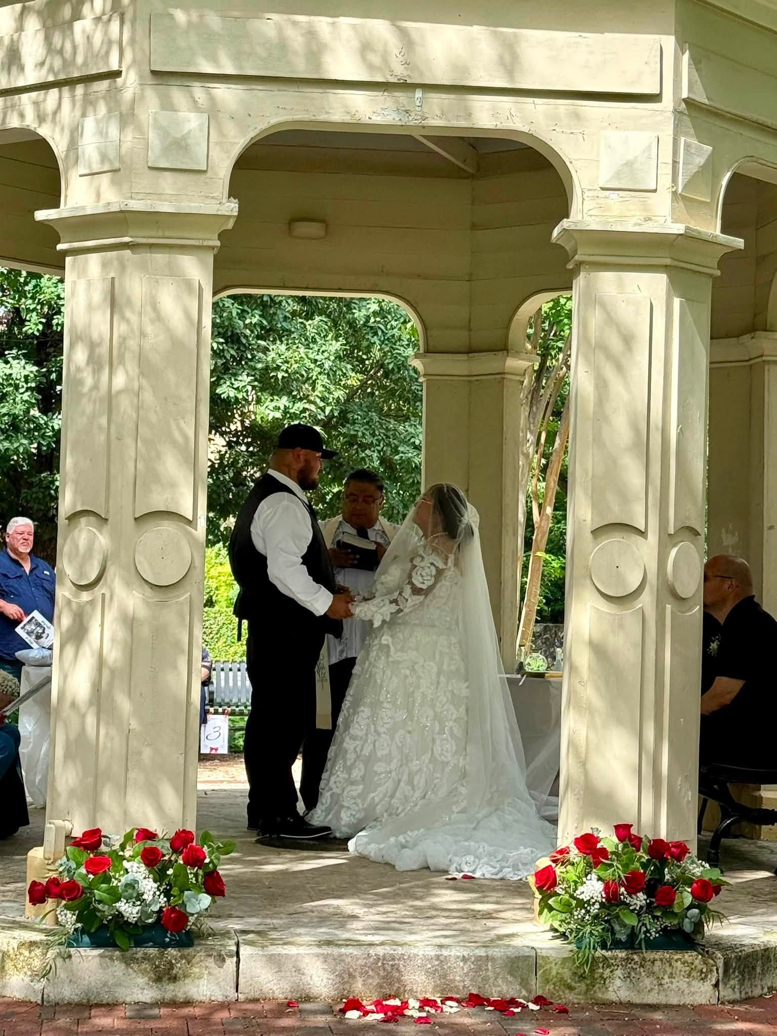Outdoor wedding ceremony setting in Central Texas
